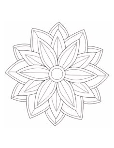 Flower Symmetrical Simple Flower Kids Coloring Pages Pdf, Free Vectors File
